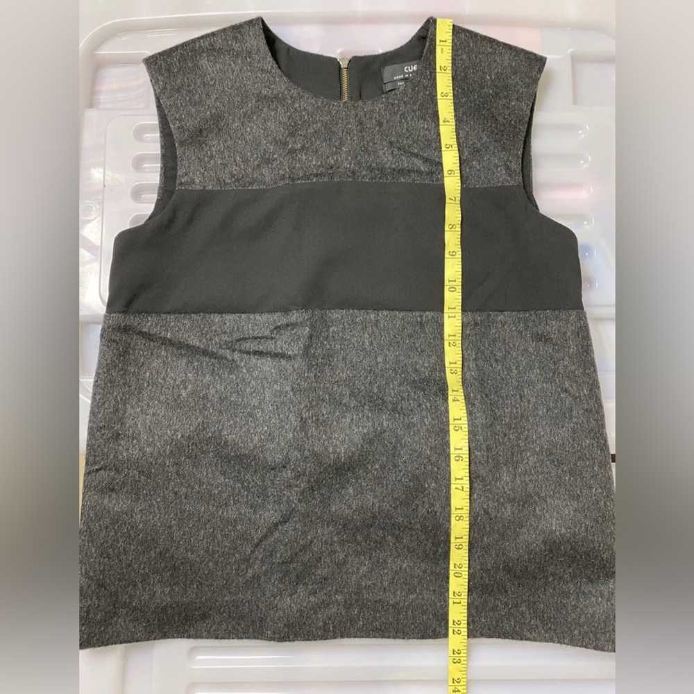 Cue Wool Blend Tank Top Grey & Black Relaxed Box Fit Sleeveless Size 8 to 10 - Picture 7 of 8